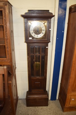 Lot 304 - EARLY 20TH CENTURY OAK CASED GRANDMOTHER CLOCK...