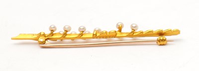 Lot 46 - A 15ct seed pearl brooch, the brooch modelled...