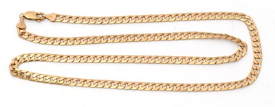 Lot 90 - A curblink necklace, stamped 375 to each end,...