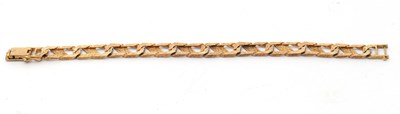 Lot 85 - A 9ct curblink bracelet, with smooth and...