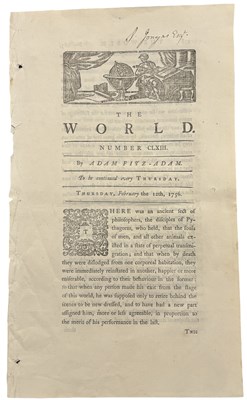 Lot 116 - SIGNED BY SOAME JENYNS - ADVOCATE OF ETHICAL...