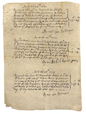 Lot 124 - MANUSCRIPT 1671-73 COUNTY DURHAM. 17th Century...
