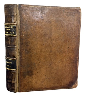 Lot 197 - De Re Poetica: Or, Remarks upon Poetry. With...