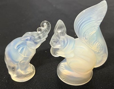Lot 224 - Sabino Opalescent Model of an Elephant and a Squirrel