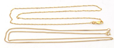 Lot 93 - Two 9ct chains: to include a 9ct curblink...