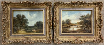 Lot 13 - Robert Burrows (1810-1883), cattle and river...