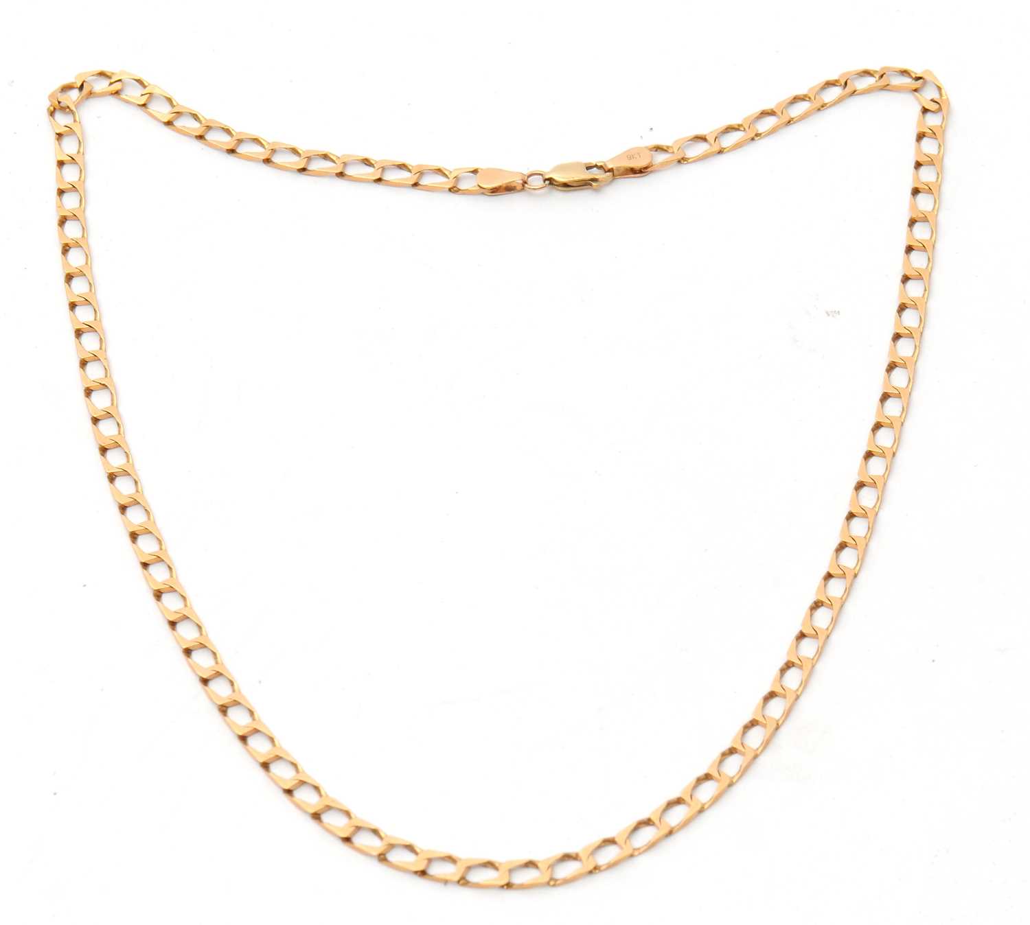 Lot 96 - A 9ct curblink necklace, stamped 9KT to one...