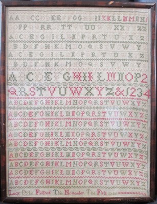 Lot 216 - A late 18th century sampler, with alpha...