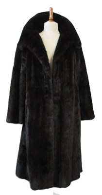 Lot 156 - A mink(?) fur coat, open fronted with deep...