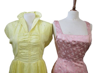 Lot 26 - Two c.1950's dresses, to include a lemon...