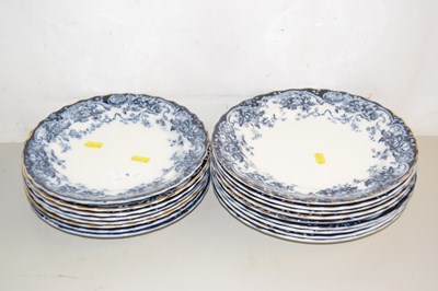 Lot 9 - A quantity of Losol blue and gilt rimmed plates
