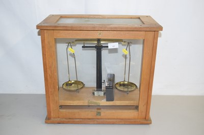Lot 17 - Cased set of chemists precision beam scales
