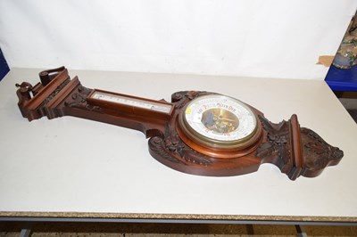 Lot 28 - A large late Victorian combination barometer...