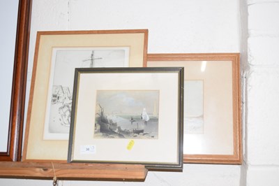 Lot 36 - Mixed Lot: Small marine scene dated 1898,...