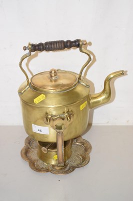 Lot 45 - Brass spirit kettle