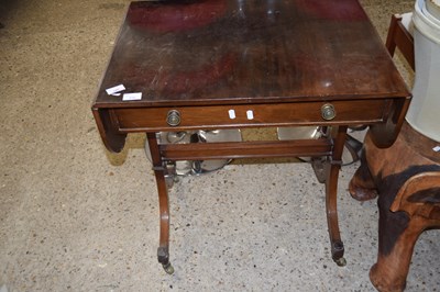 Lot 310 - MAHOGANY DROP LEAF SOFA STYLE TABLE, 69CM WIDE