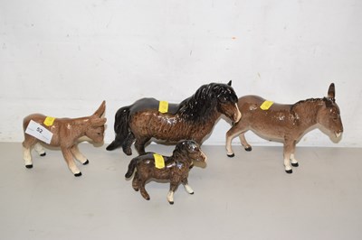 Lot 52 - Beswick pony and foal and a Beswick donkey and...