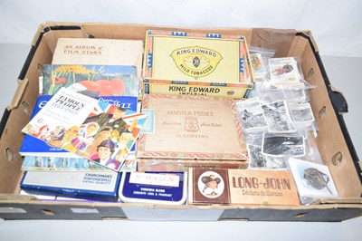 Lot 54 - A box of various tea cards, cigarette cards...