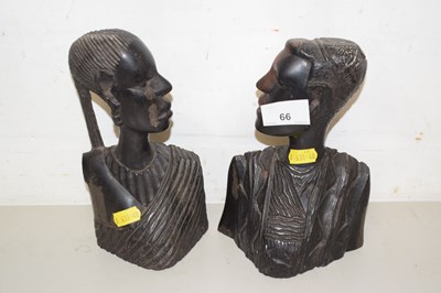 Lot 66 - A pair of African hardwood figures