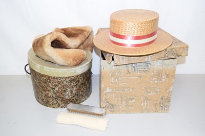 Lot 70 - A vintage straw hat together with further hat...