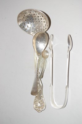 Lot 112 - Mixed Lot: Silver plated sugar tongs and other...