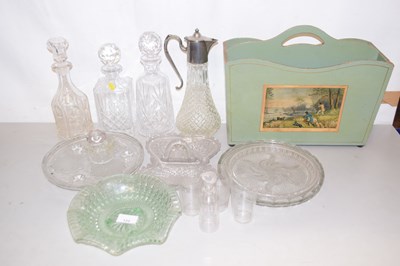 Lot 122 - Magazine rack together with various decanters...