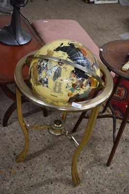 Lot 354 - MODERN FLOOR STANDING HARDSTONE INLAID GLOBE,...