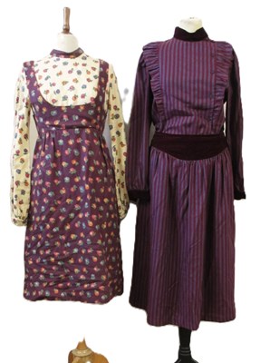 Lot 38 - Marion Donaldson: a plum striped and velvet...