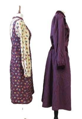 Lot 38 - Marion Donaldson: a plum striped and velvet...