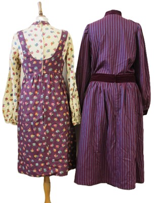 Lot 38 - Marion Donaldson: a plum striped and velvet...