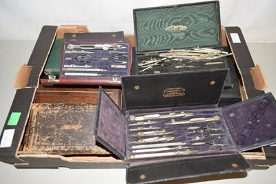 Lot 167 - Box of various cased technical drawing...