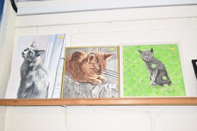 Lot 194 - A group of three modern studies of cats
