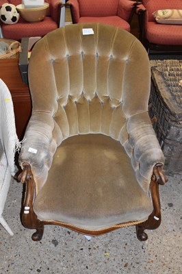 Lot 244 - Victorian button back armchair