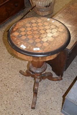 Lot 252 - A Victorian walnut trumpet sewing table with...