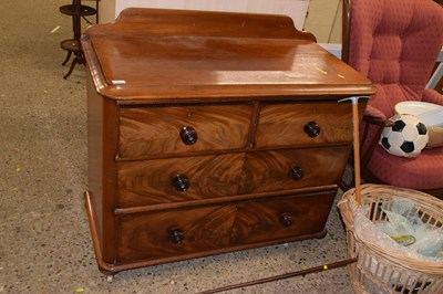 Lot 253 - Victorian mahogany four drawer chest with...