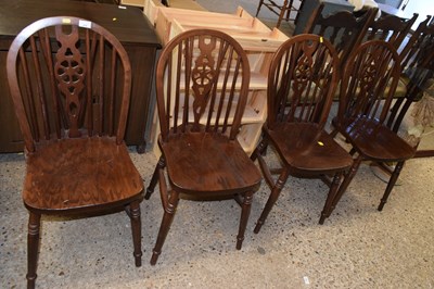 Lot 255 - A set of four 20th Century dark finish wheel...