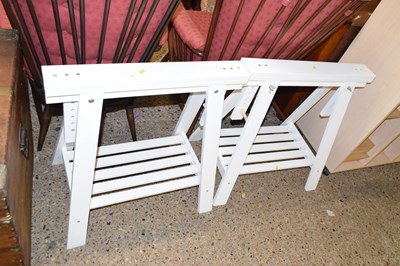 Lot 262 - A pair of modern white finish adjustable tressels