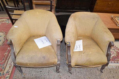 Lot 273 - A pair of Victorian tub chairs for reupholstery