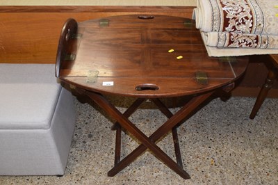 Lot 276 - A mahogany folding butlers tray and stand