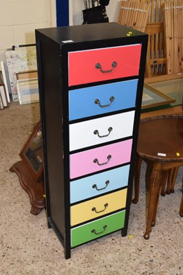 Lot 300 - A modern painted pedestal seven drawer chest