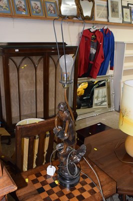 Lot 311 - A bronzed Spelter figural table lamp