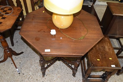 Lot 312 - Late 19th Century oak octagonal centre table...