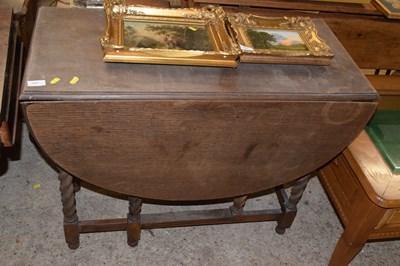 Lot 324 - 20th Century barley twist legged drop leaf...