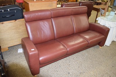 Lot 369 - EKORNES STRESSLESS BROWN LEATHER RECLINER...