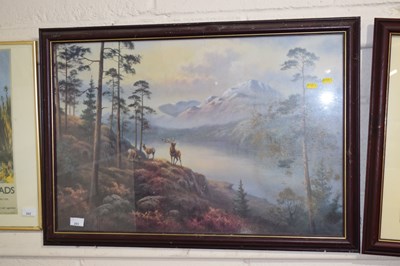 Lot 203 - A coloured print of a Highland scene