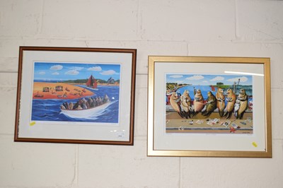 Lot 212 - Brian Lewis, two coloured prints, Fish, No...