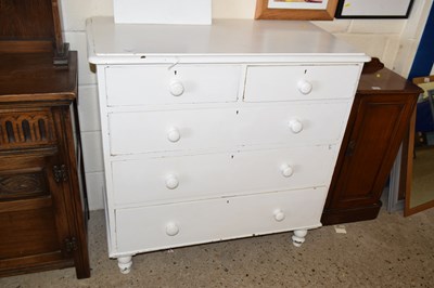 Lot 221 - A painted pine five drawer chest