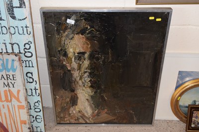 Lot 238 - A contemporary oil on board abstract portrait...