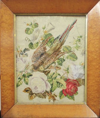 Lot 224 - A 19th century needlework picture, with a...