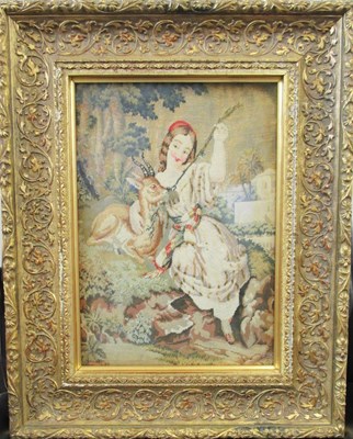 Lot 225 - A 19th century needlework picture, of a...